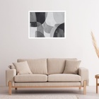 Quadro Decorativo Preto Cinza Abstrato  - 50x70cm Moldura Pre
