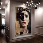 Quadro Decorativo Princess Fashion Face Com Moldura Dourada 1