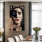 Quadro Decorativo Princess Fashion Face Com Moldura Dourada 2