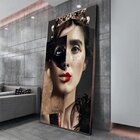 Quadro Decorativo Princess Fashion Face Com Moldura Marrom 20