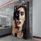 Quadro Decorativo Princess Fashion Face Com Moldura Marrom 90