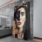 Quadro Decorativo Princess Fashion Face Com Moldura Marrom E