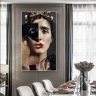 Quadro Decorativo Princess Fashion Face Com Moldura Prata 100