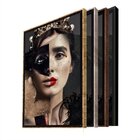 Quadro Decorativo Princess Fashion Face Com Moldura Prata 180