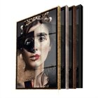Quadro Decorativo Princess Fashion Face Com Moldura Prata E V