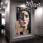Quadro Decorativo Princess Fashion Face Com Moldura Prata E V