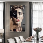 Quadro Decorativo Princess Fashion Face Com Moldura Prata E V