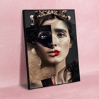 Quadro Decorativo Princess Fashion Face Com Moldura Preto 180