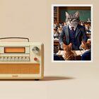 Quadro Decorativo Professor Gato 45x34cm - Com Vidro Moldura