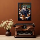 Quadro Decorativo Professor Gato 45x34cm Moldura Branca