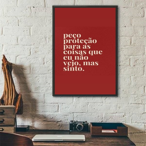 Quadro Decorativo Proteção Espiritual 33x24cm - Com Vidro Mol