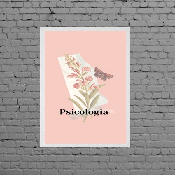 Quadro Decorativo Psicologia Feminino 33x24cm - Com Vidro Mol