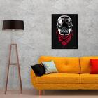 Quadro Decorativo Pug Motoqueiro 45x34cm - Com Vidro Moldura: