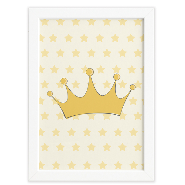 Quadro Decorativo Quarto Bebê Ursinha Princesa Coroa 33x43cm
