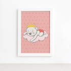 Quadro Decorativo Quarto Bebê Ursinha Princesa Nuvem 33x43cm