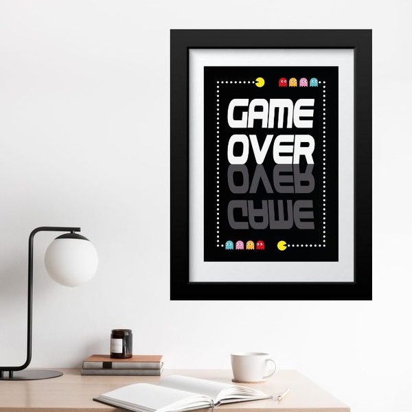Quadro Decorativo Quarto Gamer - 60x48cm Moldura:madeira Bran