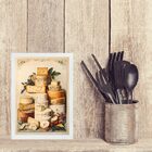 Quadro Decorativo Queijos Diversos 24x18cm - Com Vidro Moldur