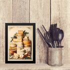 Quadro Decorativo Queijos Diversos 24x18cm Moldura Preta