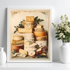 Quadro Decorativo Queijos Variados - Vintage 24x18cm - Com Vi