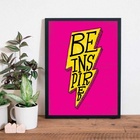 Quadro Decorativo Raio Be Inspired 33x24cm Moldura:madeira Pr