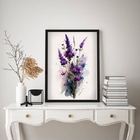 Quadro Decorativo Ramo De Lavanda Aquarela 33x24cm Moldura:ma