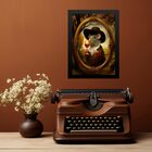 Quadro Decorativo Ratinho Vintage 33x24cm - Com Vidro Moldura