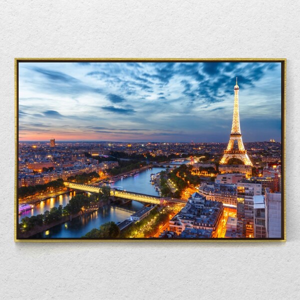 Quadro Decorativo Realista Fim De Tarde França Com Moldura E