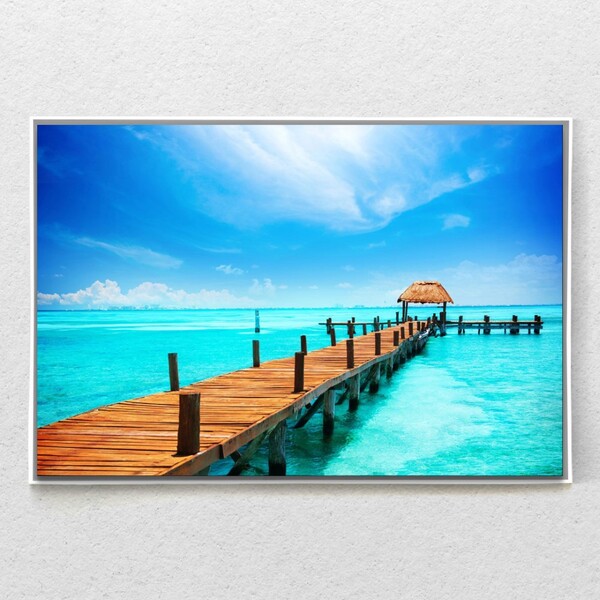 Quadro Decorativo Realista Ilhas Das Mulheres Com Moldura E S