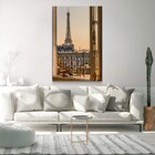 Quadro Decorativo Realista Torre Eiffel Janela Sem Moldura E