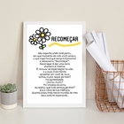 Quadro Decorativo Recomeçar- Reflexão 24x18cm - Com Vidro Mol