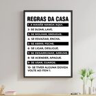 Quadro Decorativo Regras Da Casa 24x18cm - Com Vidro Moldura: