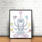 Quadro Decorativo Reiki Símbolos 45x34cm - Com Vidro Moldura: