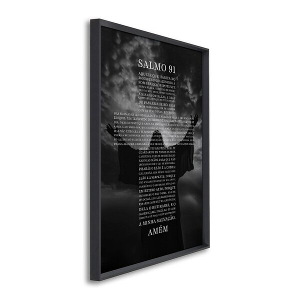 Quadro Decorativo Religioso Bíblia Salmo 91 Com 1 Tela Cm Ou