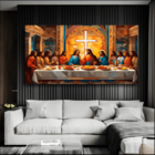 Quadro Decorativo Religioso Cena Da Santa Ceia - 150x100 Cm