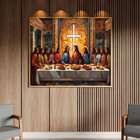 Quadro Decorativo Religioso Cena Da Santa Ceia Com Moldura Do