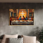 Quadro Decorativo Religioso Cena Da Santa Ceia Com Moldura Do