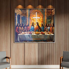Quadro Decorativo Religioso Cena Da Santa Ceia Com Moldura E