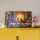 Quadro Decorativo Religioso Cena Da Santa Ceia Com Moldura E