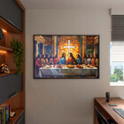Quadro Decorativo Religioso Cena Da Santa Ceia Com Moldura E