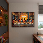 Quadro Decorativo Religioso Cena Da Santa Ceia Com Moldura Pr