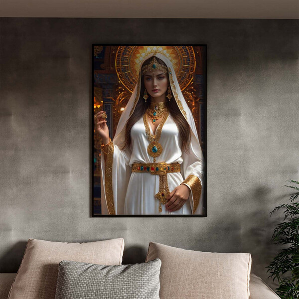 Quadro Decorativo Religioso Deusa Grega Com Moldura Preto - 2