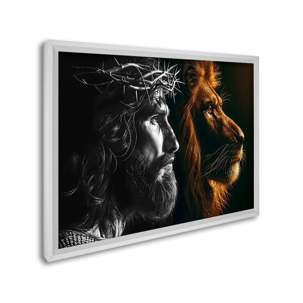 Quadro Decorativo Religioso Jesus E O Leão Com 1 Tela Cm Ou C