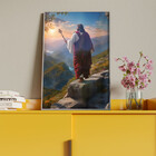 Quadro Decorativo Religioso Jesus Sobre Pedras Com Moldura E