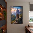 Quadro Decorativo Religioso Jesus Sobre Pedras Com Moldura E