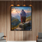 Quadro Decorativo Religioso Jesus Sobre Pedras Com Moldura E