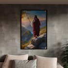 Quadro Decorativo Religioso Jesus Sobre Pedras Com Moldura Pr