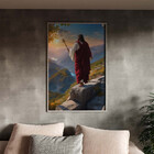 Quadro Decorativo Religioso Jesus Sobre Pedras Com Moldura Pr