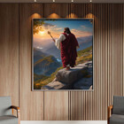 Quadro Decorativo Religioso Jesus Sobre Pedras Com Moldura Pr