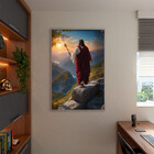 Quadro Decorativo Religioso Jesus Sobre Pedras Com Moldura Pr