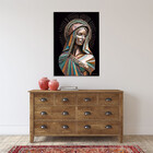 Quadro Decorativo Religioso Mãe Divina Em Bronze - 100x70 Cm